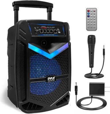 Produktbild von Pyle PA Bluetooth Lautsprecher- Karaoke Maschine mit Karaoke Mikrofon, 1200W, Musikbox Bluetooth Box, Partybox, Rechargeable, 10" Subwoofer