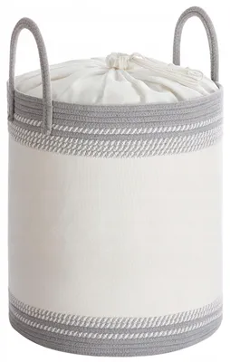 Obrázek produktu pro Songmics Koš na prádlo Boho 60 l šedý kulatý