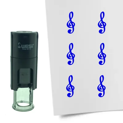 Produktbild von CombiCraft Selbstfärbender Stempel 'Notenschlüssel' in der Farbe Blau, Ø10mm