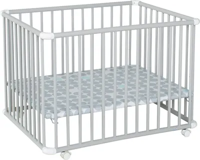 Produktbild von Laufgitter Belami Plus. 76x97 und 97x97 cm. mobil auf Rollen (Circle, Lichtgrau, 76 cm x 97 cm)