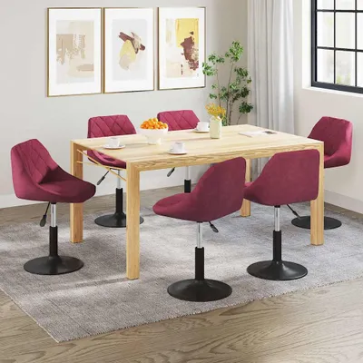 Produktbild von vidaXL Esszimmerstühle 6 Stk. Drehbar Weinrot Samt