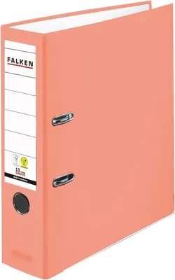 Produktbild von Original Falken PP-Color Kunststoff-Ordner. Germany. 8 cm breit DIN A4 lachs Ringordner Vegan Aktenordner Briefordner Büroordner Plastikordner Schlitzordner