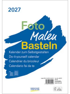 Produktbild von Foto-Malen-Basteln Bastelkalender A4 weiß 2027