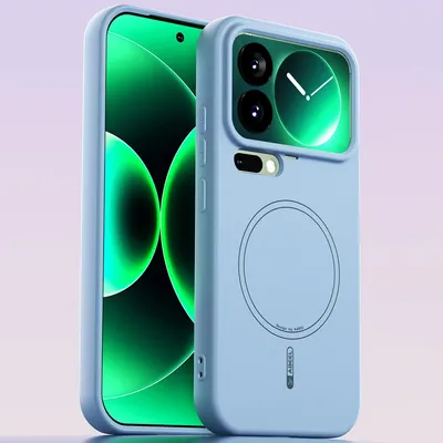 Image de Etui magnétique pour Xiaomi 17 Pro, compatible MagSafe, silicone liquide, résistant aux chocs et aux rayures Bleu