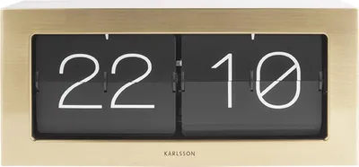 Produktbild von Karlsson - Wand-/Tischuhr Boxed - Flip XL - Gold - 37x17,5x9cm