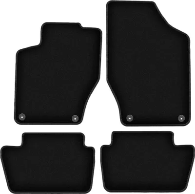 Obrázok produktu pre Velúrové autokoberce na mieru pre Peugeot 308 I (2007-2013, hatchback, kombi, SW) černé, sada 4 ks, s úchyty
