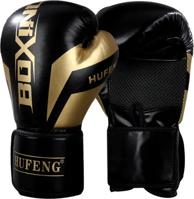 Produktbild von 10oz Boxhandschuhe Herren Damen, für Boxen, Kickboxen, Gemischte Kampfsportarten, Thai, MMA, Kampftraining (Schwarz)