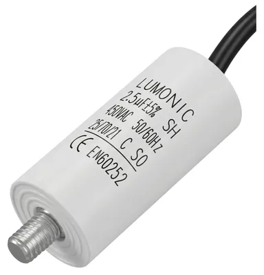 Motorstartkondensator 2,5µF 450V AC, 26x55mm, mit Kabel