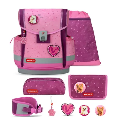 Produktbild von Classy Plus Rosie Hearts Schulranzen Set 6-teilig mit extra Hüftgurt