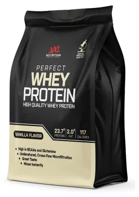 Produktbild von XXL Nutrition - Perfect Whey Protein - Eiweiss Pulver, Beste Qualität 100% reines Konzentrat, Mit EAA & BCAA - 78,5% Proteingehalt - 750 Gramm - Vanille