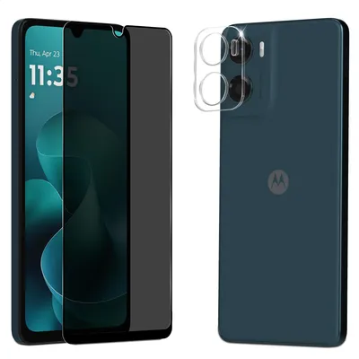 Zdjęcie produktu dla 1-pak Motorola Moto G06 Privacy Szkło ochronne na ekran & 1-pak ochrona obiektywu - Szkło hartowane 9H - Super jakość 3D