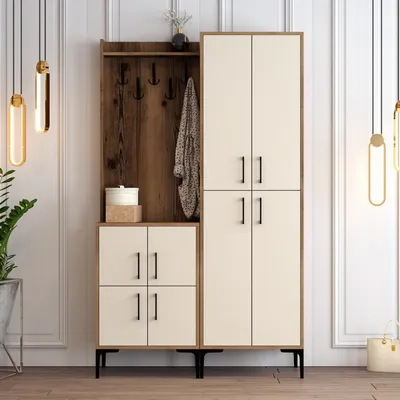 Obrázok produktu pre Skye Decor, Predsie?ová stena - Betina BA (orech + krémová)