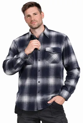 Produktbild von Herbst/Winter Flanellhemd für Herren Blau/Weiß XXL