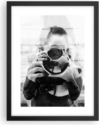 Produktbild von Gerahmtes Poster - Schwarzer Rahmen - Fotograf Schwarzweiß Doppel - 30x40 cm - Wand Bild - Wanddeko - Wandbilder - Kunstposter - Wandposter - Bilderrahmen - Bilder - Kunstdruck - P2BPA30x40-4586