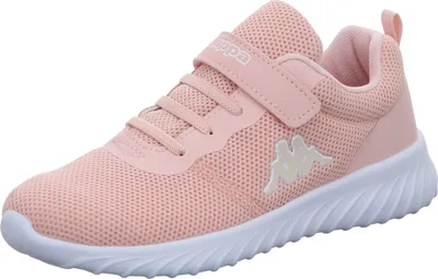 A single pink and white Kappa sneaker is shown from a side angle against a white background.