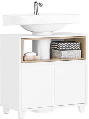 Obrázok produktu pre Skriňa pod umývadlo Rootz – úložný priestor pod umývadlom – z MDF a drevotriesky – chráni pred hnilením dreva – 60 x 61 x 30 cm