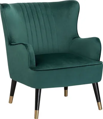 Produktbild von BELIANI Sessel Grün Samtstoff Metall Dekorative Versteppung auf Rückenlehne Retro-Stil