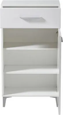 Immagine prodotto di Dmora Mobile da Ingresso Ossona 58x35x105h cm Bianco, 2 Ripiani un Cassetto