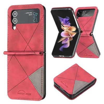 Immagine prodotto di Custodia König Design compatibile con Samsung Galaxy Z Flip4 5G - Custodia morbida in plastica per cellulare - Colore rosso
