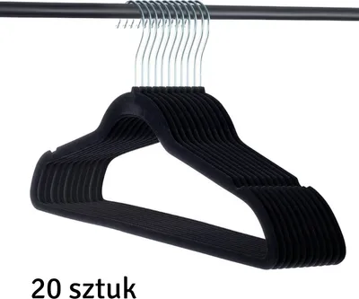 Immagine prodotto di Set di appendiabiti in velluto 45 x 23,5 cm- 20 pezzi nero