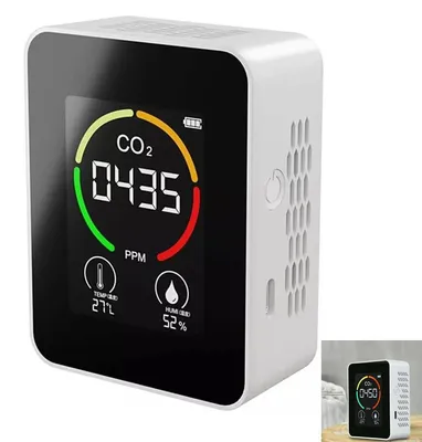 Produktbild von 3 in 1 Luftqualitätsmonitor CO2 Detektor Temperatur Luftfeuchtigkeit Innenraum Luftmesser