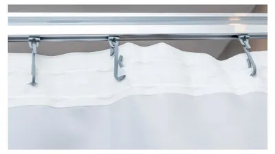 Produktbild von Duschvorhang Weiß 90x200 cm mit Gardinenband und Haken