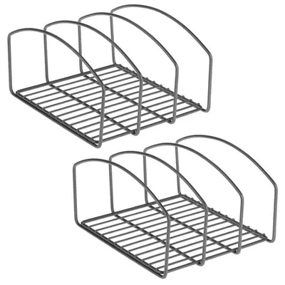 Produktbild von mDesign 2er-Set Pfannenhalter Topfdeckelhalter Schrankorganizer Dunkelgrau