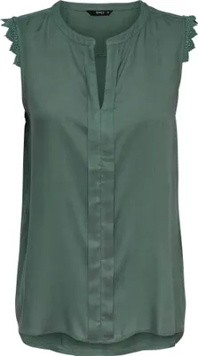 Produktbild von ONLY Legere Shirt Bluse mit Spitzen Details Ärmelloses Top Oberteil Größe: 38