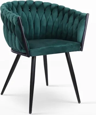 Produktbild von Sessel samt Design mit Armlehnen Küche Wohnzimmer Chantilly - Dunkel Grün
