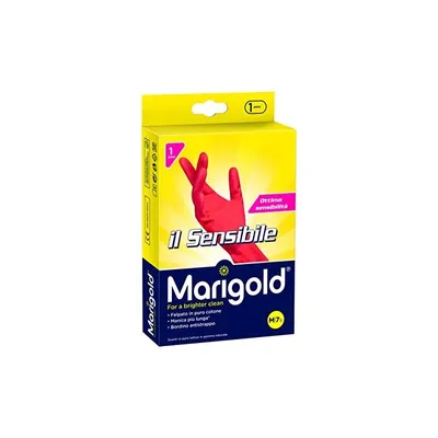 Produktbild von Marigold Il Sensibile, Haushaltshandschuhe, Orange, M, 1 Stück(e), CE, WEEE, Baumwolle, Fleece, Latex, Gummi
