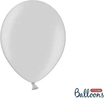 Produktbild von Strong Balloons 30cm, Metallic Silver Snow (1 Packung / 10 Stück)