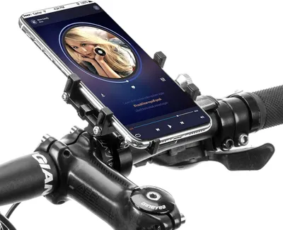 Obrázok produktu pre Držák telefónu na bicykel a motocykel - hliník - pre telefóny s uhlopriečkou 4,2 až 6,8 palca - otočný o 360 stupňov