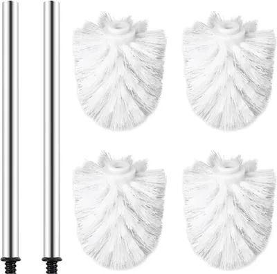 Produktbild von Toilettenbürsten Set 4 Stück, Edelstahlgriff, Austauschbare Bürstenköpfe, für Badezimmer