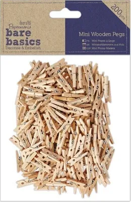Immagine prodotto di Mini mollette in legno 25 x 7 mm (200 pezzi)