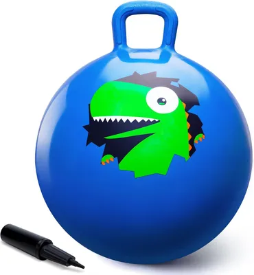 Productafbeelding van Planet Springbal voor kinderen - Opblaasbare springbal met pomp - 45 cm - Hopper Ball voor meisjes en jongens