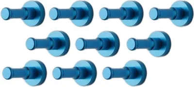 Produktbild von Set von 10 metalen Kleiderhaken, hellblau