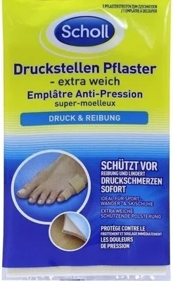 Packaging for Scholl Druckstellen Pflaster.