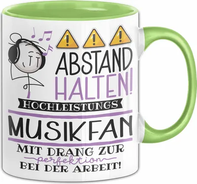 Produktbild von Musikfan Tasse Geschenk Lustig Abstand Halten Hochleistungs-Musikfan Mit Drang Zur Perfektion Bei Der Arbeit (Grün)