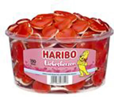 Obrázek produktu pro Haribo love hearts sladké ovocné žvýkačky s pěnovým cukrem 1200g