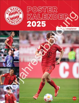 A collage of FC Bayern München players, with a large image of a player in the foreground.