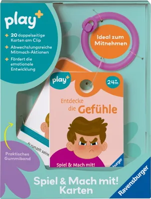 Produktbild von Ravensburger Play+ Spiel und Mach mit! Karten: Entdecke die Gefühle – Activity Karten für Kleinkinder, Spielzeug ab 24 M