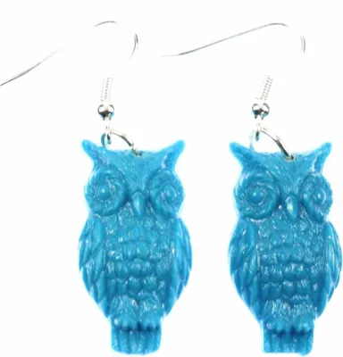 Produktbild von Eule Eulen Ohrringe Miniblings Hänger Uhu Kauz Vogel Vogelohrringe Owl türkis