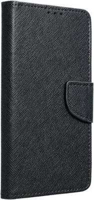 A black flip case for a smartphone is shown from the side.