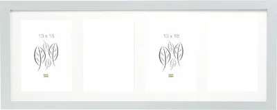 Produktbild von Deknudt S66KD1 Silberner Rahmen mit Passepartout für 4 Fotos 13x18 cm
