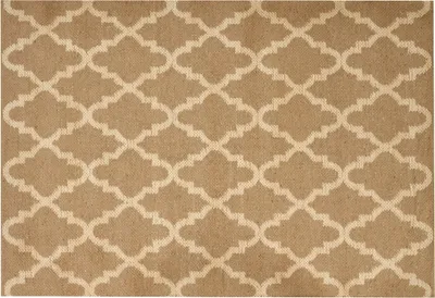 Produktbild von BELIANI Teppich Beige Jute Rechteckig 160 x 230 cm Kurzflor mit Marokkanischem Muster Handgewebt Boho für Fußbodenheizung Wohnzimmer Esszimmer