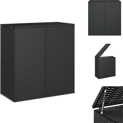Produktbild von vidaXL Garten-Kissenbox PE Rattan 100x49x103,5 cm Schwarz -  Gartenboxen