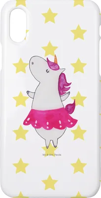 Produktbild von Mr. & Mrs. Panda Iphone 10 Handyhülle Einhorn Ballerina - Weiß - Geschenk, Hülle, Handy, Cover, Unicorn, Geburtstag, Wohnung, Tanzen, Einhörner, Lebensfreude, X