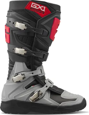 Zdjęcie produktu dla Buty motocrossowe Gaerne GX1 Evo, szare/czerwone, rozmiar 45