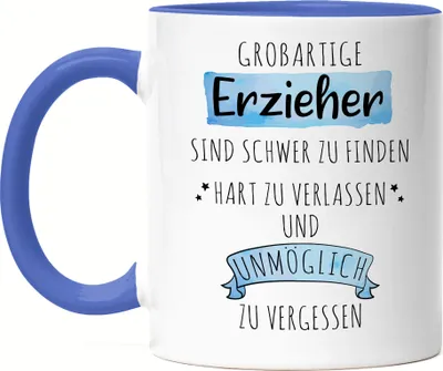 Produktbild von Großartige Erzieher Sind Schwer Zu Finden Tasse Blau Danke Geschenk Hart Zu Vergessen