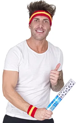 Productafbeelding van Spanien Fan-set met zweetband, 2-delig - One size, AI-gegenereerde afbeelding